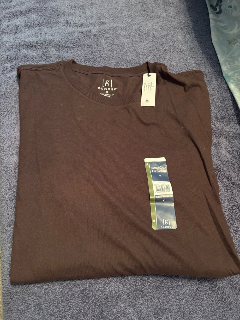 NWT George Men’s Long Sleeve Brown T-shirt. Size XL